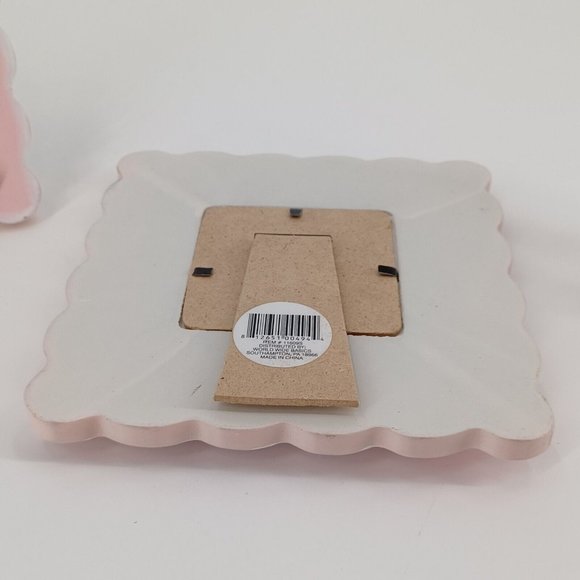 Newborn Baby Girl Photo Frame Gift Pink 3x3 Picture Free Stand Wood 6.5x6.5 Dime - Picture 10 of 12